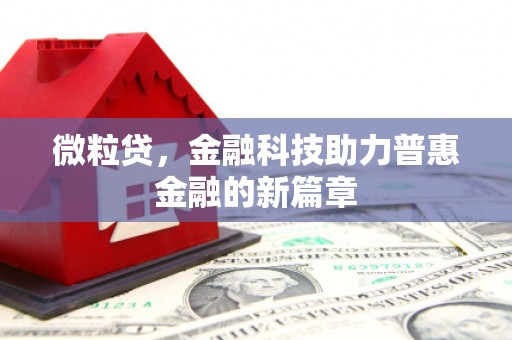 汇川微粒贷，金融科技助力普惠金融的新篇章