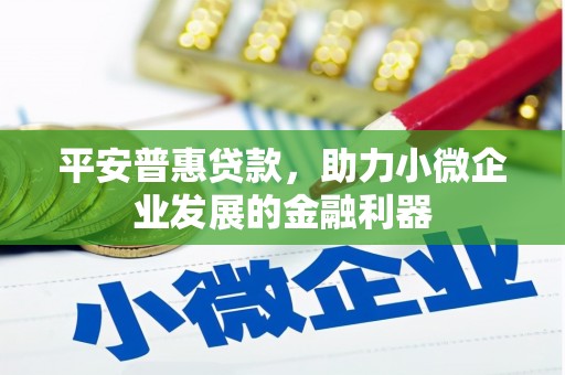 汇川平安普惠贷款，助力小微企业发展的金融利器