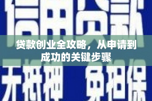 汇川贷款创业全攻略，从申请到成功的关键步骤