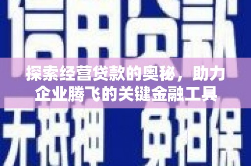 汇川探索经营贷款的奥秘，助力企业腾飞的关键金融工具