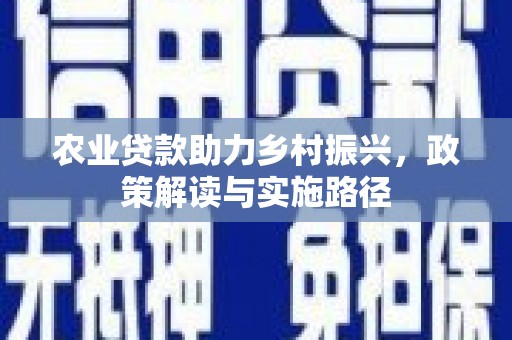 汇川农业贷款助力乡村振兴，政策解读与实施路径