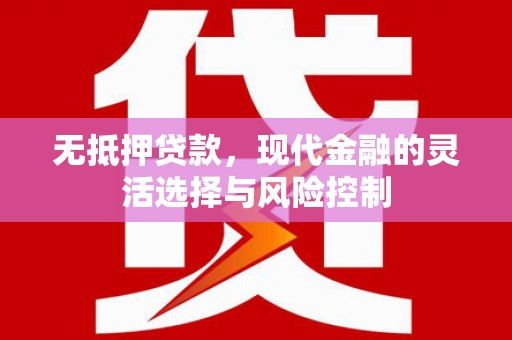 汇川无抵押贷款，现代金融的灵活选择与风险控制