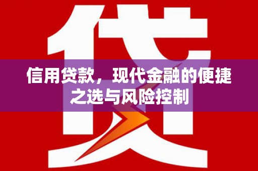 汇川信用贷款，现代金融的便捷之选与风险控制