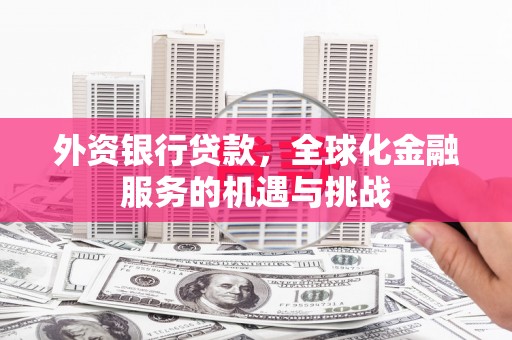 汇川外资银行贷款，全球化金融服务的机遇与挑战