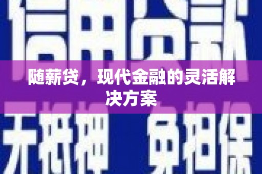 汇川随薪贷，现代金融的灵活解决方案