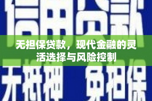 汇川无担保贷款，现代金融的灵活选择与风险控制