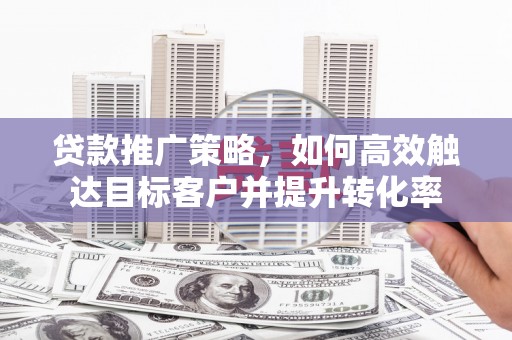 汇川贷款推广策略，如何高效触达目标客户并提升转化率
