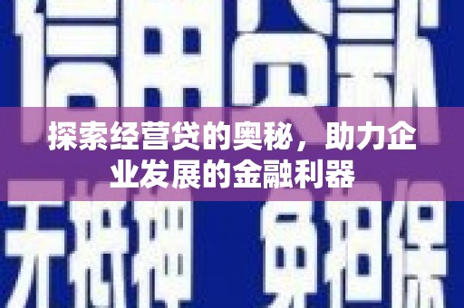 汇川探索经营贷的奥秘，助力企业发展的金融利器