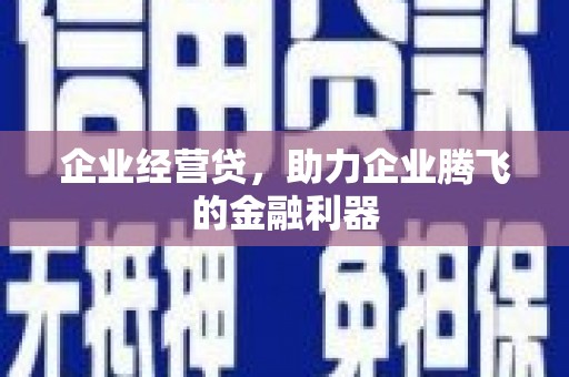 汇川企业经营贷，助力企业腾飞的金融利器