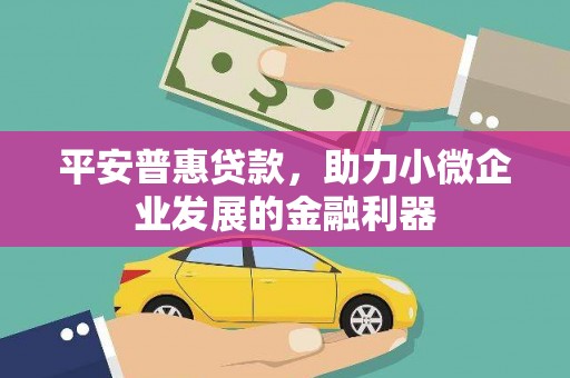 汇川平安普惠贷款，助力小微企业发展的金融利器