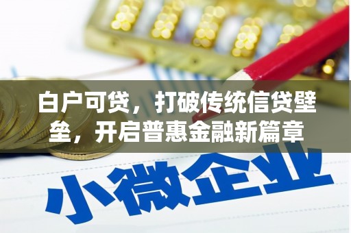 汇川白户可贷，打破传统信贷壁垒，开启普惠金融新篇章